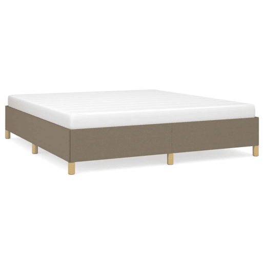 Estrutura de Cama de casal moderno com molas 160x200 cm tecido castanho-acinzentado