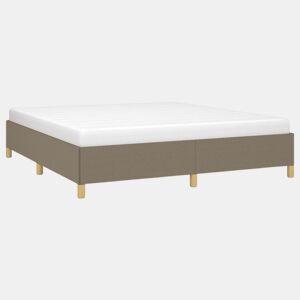 Estrutura de Cama de casal moderno com molas 160x200 cm tecido castanho-acinzentado