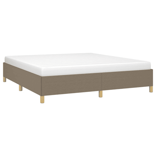 Estrutura de Cama de casal moderno com molas 160x200 cm tecido castanho-acinzentado