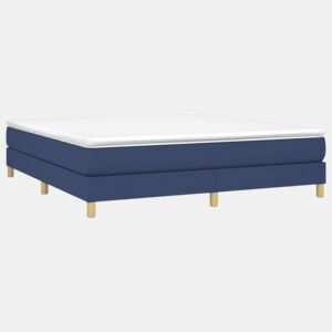 Estrutura de Cama de casal moderno com molas 160x200 cm tecido azul