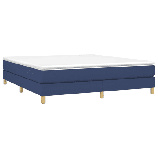 Estrutura de Cama de casal moderno com molas 160x200 cm tecido azul