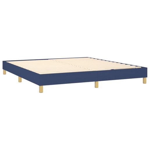 Estrutura de Cama de casal moderno com molas 160x200 cm tecido azul
