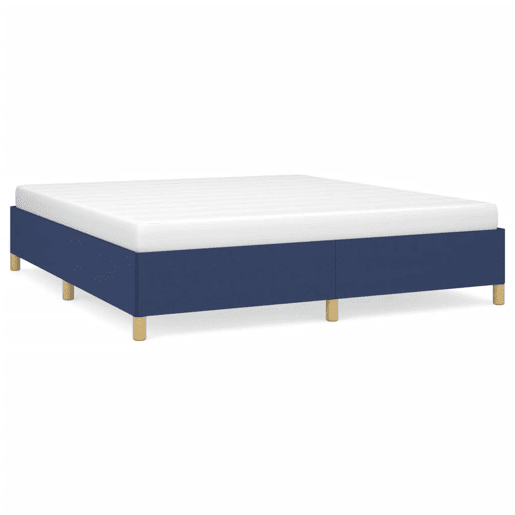 Estrutura de Cama de casal moderno com molas 160x200 cm tecido azul