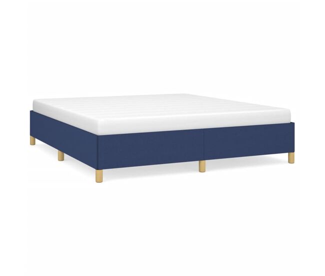 Estructura de cama doble matrimonial - con somier tela azul 160x200 cm