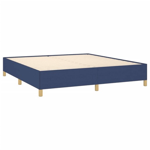 Estrutura de Cama de casal moderno com molas 160x200 cm tecido azul