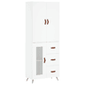 Armário alto - Bufete - Móvel de apoio 69,5x34x180 cm derivados de madeira branco pt660