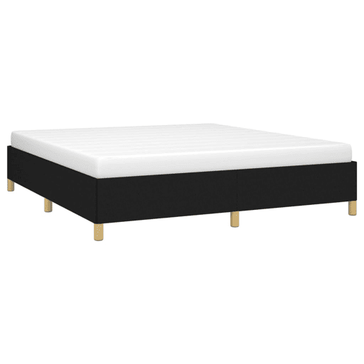 Estrutura de Cama de casal moderno com molas 160x200 cm tecido preto