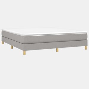 Estrutura de Cama de casal moderno com molas 180x200 cm tecido cinzento-claro