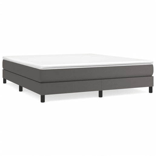 Estrutura de Cama de casal moderno com molas 180x200 cm couro artificial cinzento