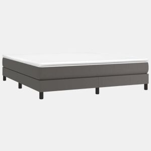 Estrutura de Cama de casal moderno com molas 180x200 cm couro artificial cinzento