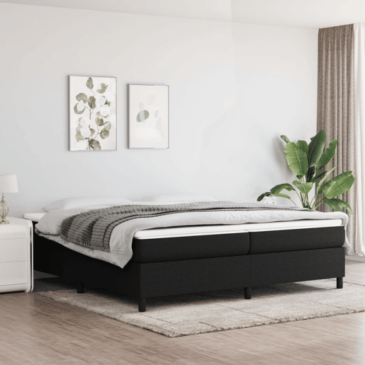 Estrutura de Cama de casal moderno com molas 200x200 cm tecido preto