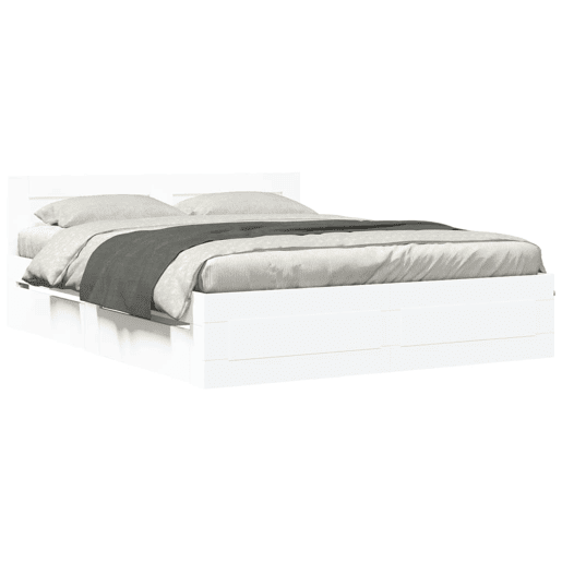 Estrutura De Cama Dupla para adultos c cabeceira - 160x200 cm branco