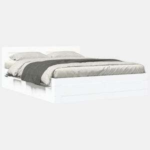 Estrutura De Cama Dupla para adultos c cabeceira - 160x200 cm branco