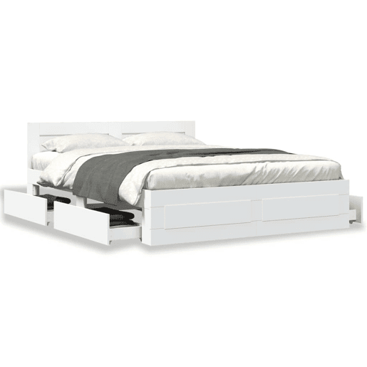 Estrutura De Cama Dupla para adultos c cabeceira - 160x200 cm branco