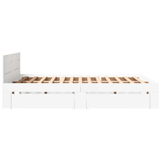 Estrutura De Cama Dupla para adultos c cabeceira - 160x200 cm branco