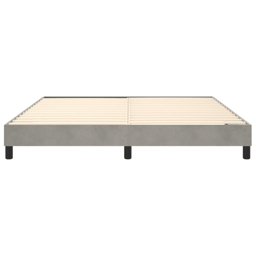 Estrutura de Cama de casal moderno com molas 160x200 cm veludo cinzento-claro