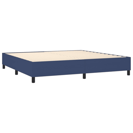 Estrutura de Cama de casal moderno com molas 200x200 cm tecido azul
