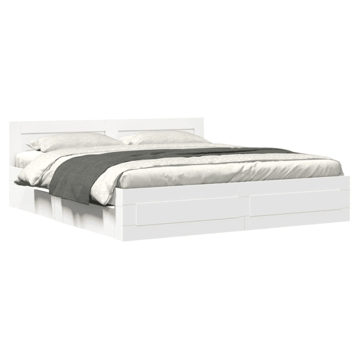 Estrutura De Cama Dupla para adultos c cabeceira - 200x200 cm branco