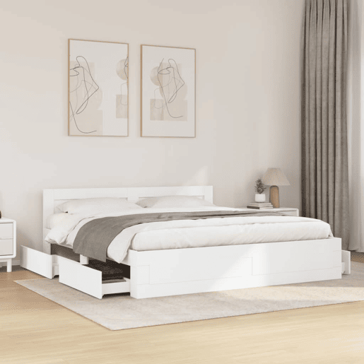 Estrutura De Cama Dupla para adultos c cabeceira - 200x200 cm branco
