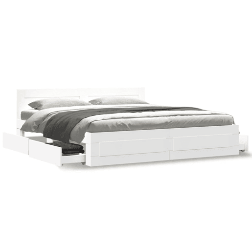 Estrutura De Cama Dupla para adultos c cabeceira - 200x200 cm branco