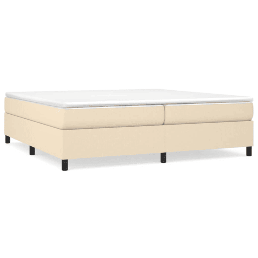 Estrutura de Cama de casal moderno com molas 200x200 cm tecido cor creme
