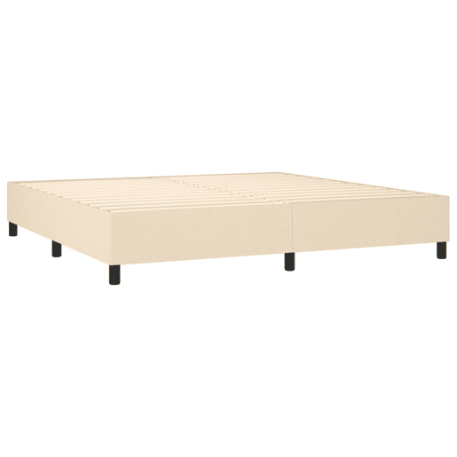 Estrutura de Cama de casal moderno com molas 200x200 cm tecido cor creme