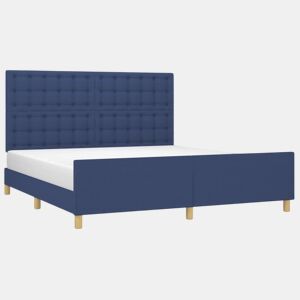 Estrutura De Cama De Casal Simple - 180x200 cm tecido azul
