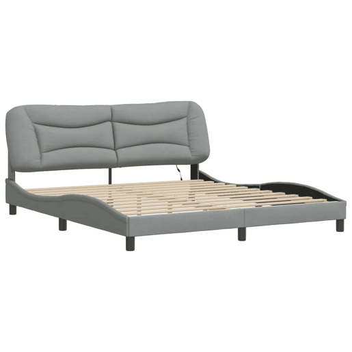 Estrutura de Cama de casal moderno com LED - 180x200 cm tecido