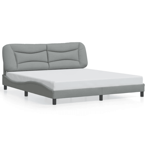 Estrutura de Cama de casal moderno com LED - 180x200 cm tecido