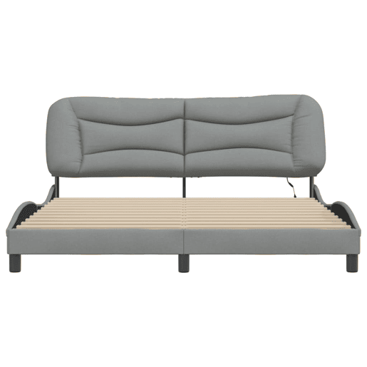 Estrutura de Cama de casal moderno com LED - 180x200 cm tecido