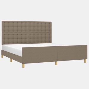 Estrutura de Cama de casal moderno 180x200 cm tecido castanho-acinzentado