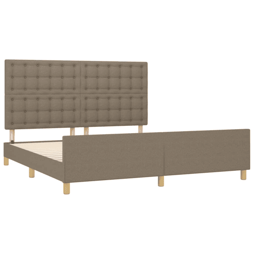 Estrutura de Cama de casal moderno 180x200 cm tecido castanho-acinzentado