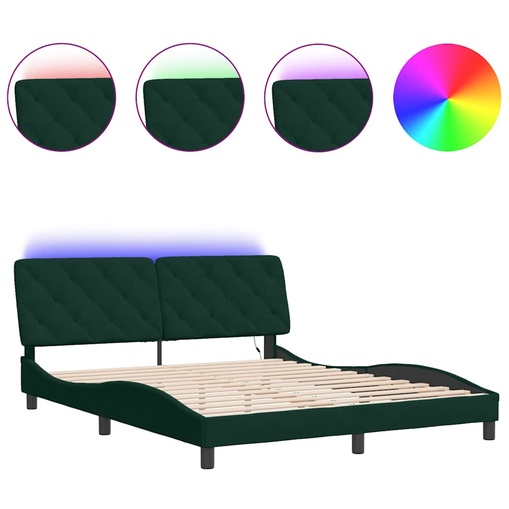 Estructura De Cama Doble Matrimonial 165x218 Verde Oscuro