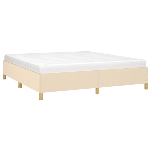 Estrutura de Cama de casal moderno com molas 160x200 cm tecido cor creme