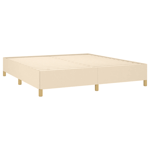 Estrutura de Cama de casal moderno com molas 160x200 cm tecido cor creme
