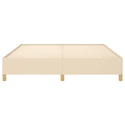 Estrutura de Cama de casal moderno com molas 160x200 cm tecido cor creme
