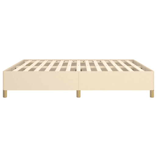 Estrutura de Cama de casal moderno com molas 160x200 cm tecido cor creme