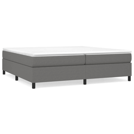 Estrutura de Cama de casal moderno com molas 200x200 cm tecido cinzento-escuro