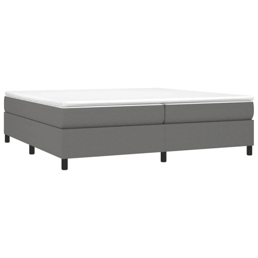 Estrutura de Cama de casal moderno com molas 200x200 cm tecido cinzento-escuro