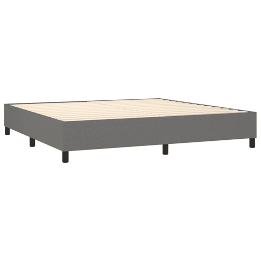Estrutura de Cama de casal moderno com molas 200x200 cm tecido cinzento-escuro