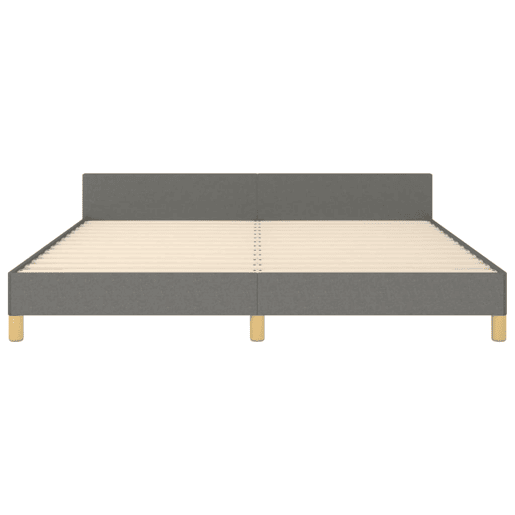 Estrutura de Cama de casal para adultos 180x200 cm tecido cinzento-escuro
