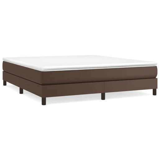 Estrutura de Cama de casal moderno com molas 180x200cm couro artificial castanho