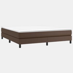 Estrutura de Cama de casal moderno com molas 180x200cm couro artificial castanho