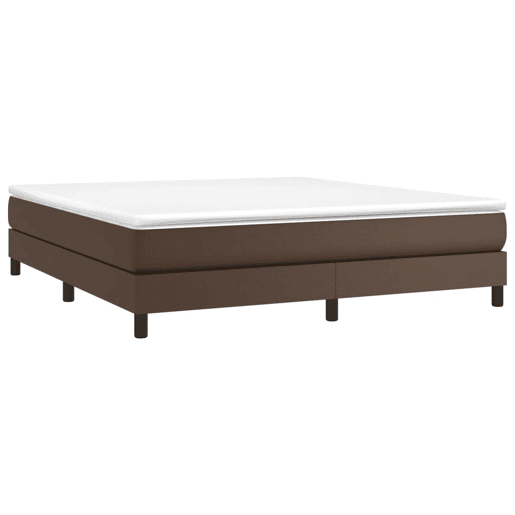 Estrutura de Cama de casal moderno com molas 180x200cm couro artificial castanho
