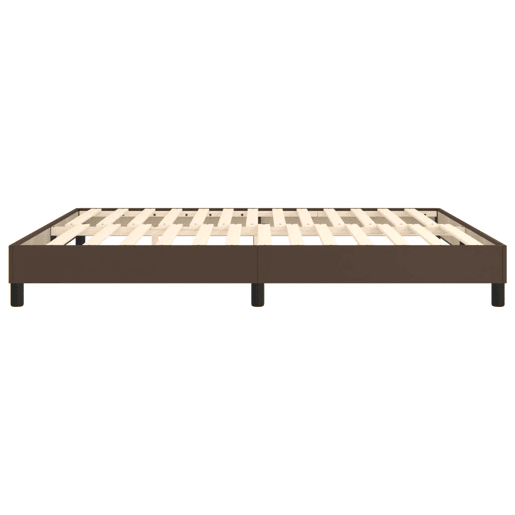 Estrutura de Cama de casal moderno com molas 180x200cm couro artificial castanho