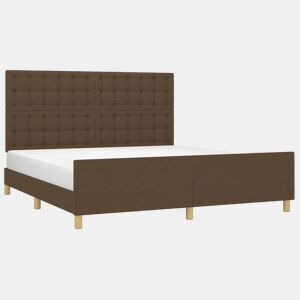 Estrutura de Cama de casal moderno 180x200 cm tecido castanho-escuro