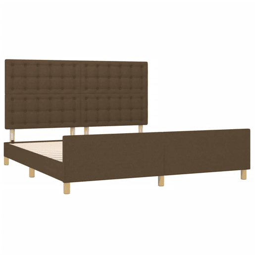 Estrutura de Cama de casal moderno 180x200 cm tecido castanho-escuro