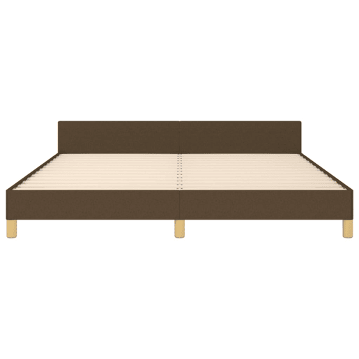 Estrutura de Cama de casal moderno 180x200 cm tecido castanho-escuro