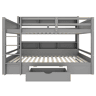 Litera 90x200 cm - com gavetas, com compartimentos de arrumação, sem colchão - Cinza