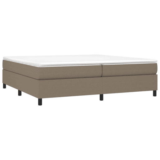 Estrutura de Cama de casal moderno com molas 200x200 cm tecido cinzento-acastanhado